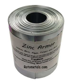 ZincArmor 3" Zinc Strip 50 ft Prevent Algae, Moss, Fungus & Mildew ZincArmor 3" Zinc Strip 50 ft Prevent Algae, Moss, Fungus & Mildew