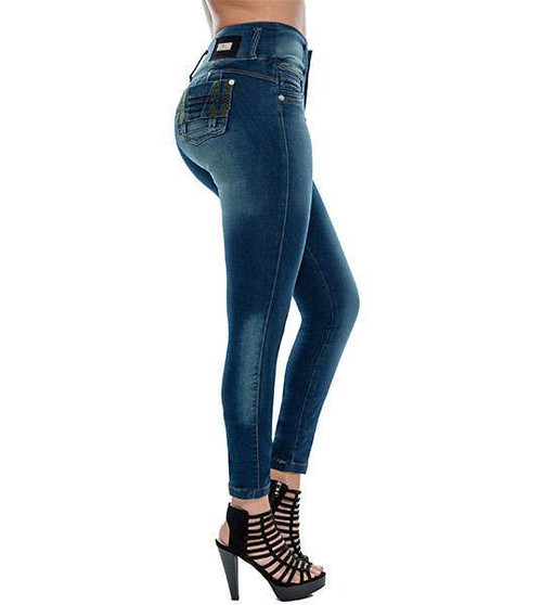 Classic Wash High Waist Butt-Lifting Jeans by Bon Bon Up 3202 Classic Wash High Waist Butt-Lifting Jeans by Bon Bon Up 3202