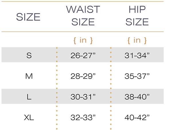 And Shapewear Size Chart