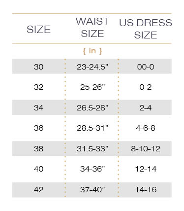 Waist Cincher Size Chart