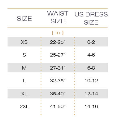 Shapewear Size Chart