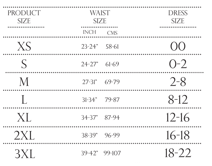 Shapewear Size Chart