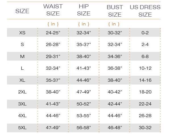 dress size calculator usa