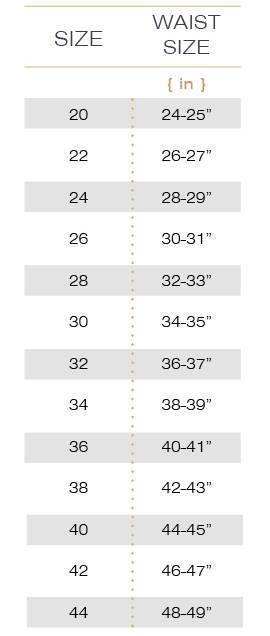 Size Chart 32 Inch Waist