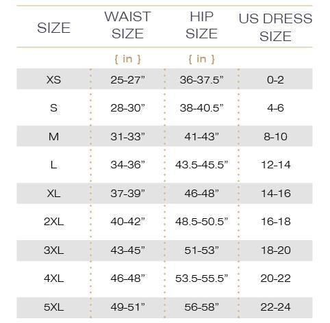 Waist Trainer Size Chart | Hourglass Angel