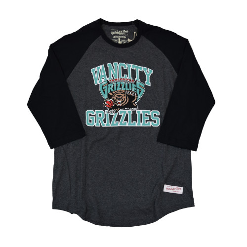 Vancity® Grizzlies Collegiate Raglan Tee - Charcoal/Black