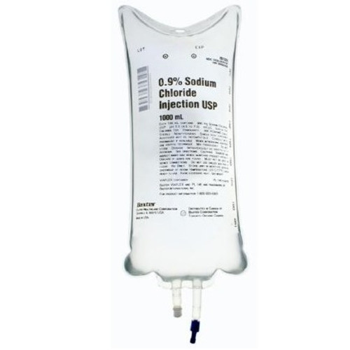 0.9% Sodium Chloride Solution for Injection in 1,000mL Bag - 14/Case 0.9% Sodium Chloride Solution for Injection in 1,000mL Bag - 14/Case