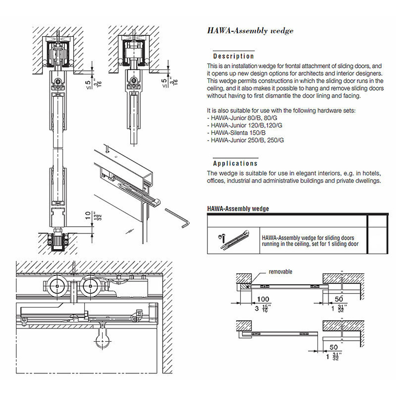 Hawa Junior 120/B Sliding Wood Door Kit 14936 | Easy To Install