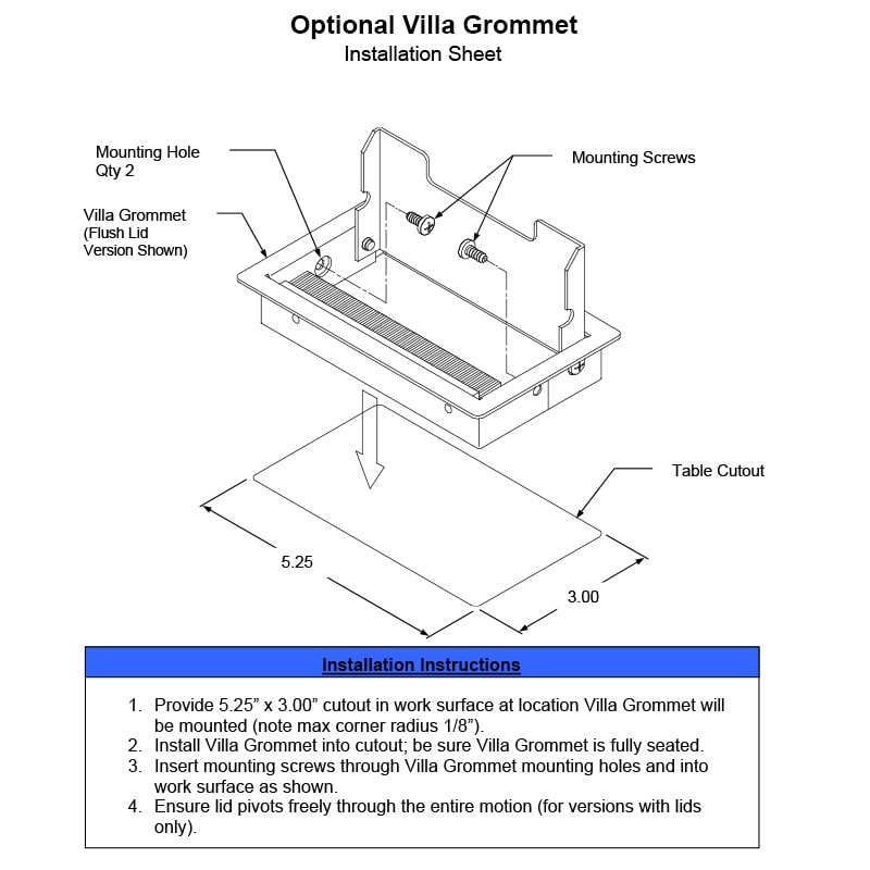 Villa II Power Base DaisyLink Install Sheet