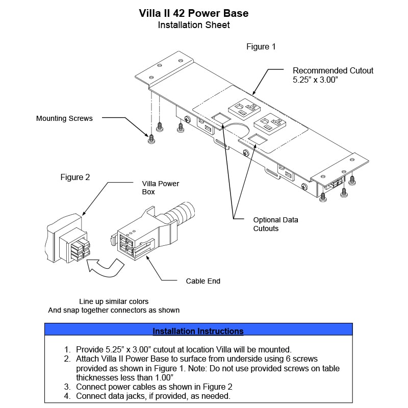 Villa II ASHRAE Install Sheet