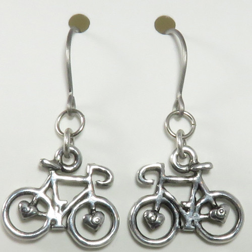 Wheel Love Pewter Bicycle Earrings