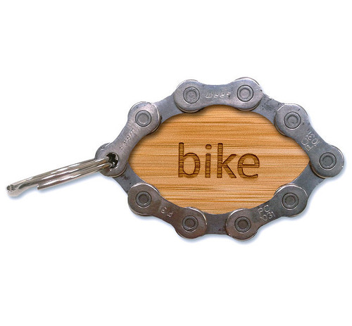 Bamboo Bicycle Chain Keyring