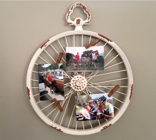 Antique White Bicycle Photo Wheel