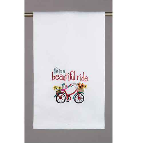 Beautiful Ride Embroidered Dishtowel