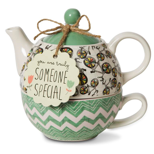 Bicycle Teapot and Cup Combo