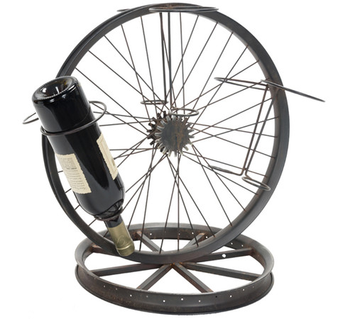Six Bottle Wheel Wine Holder
