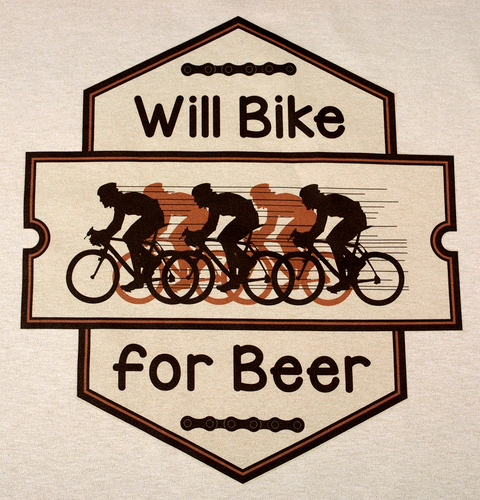 Will Bike for Beer - Sand T Color