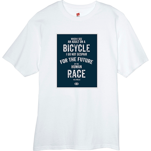 H G Wells 100% cotton BicycleGifts Men's t-shirt