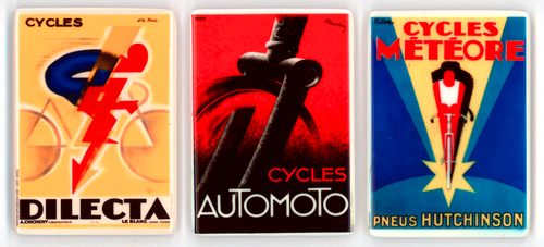 Art Deco Bicycle Poster Refrigerator Magnets