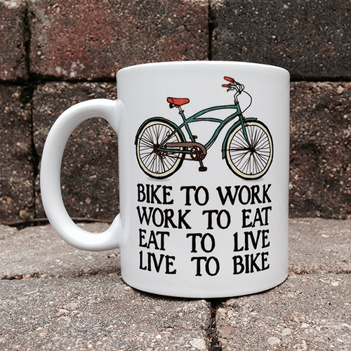 Bikers Creed BicycleGifts Coffee Mug - Left Side