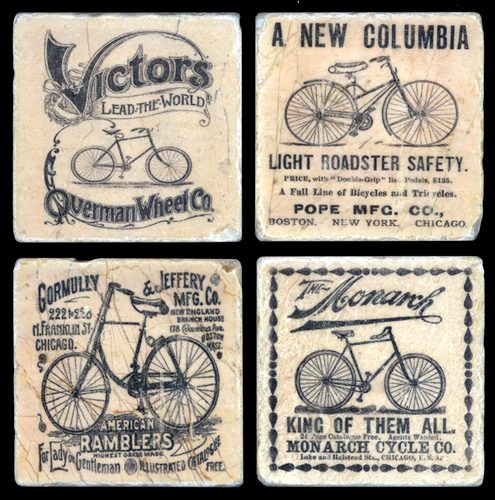 Tumbled Marble Coasters - Antique Ads