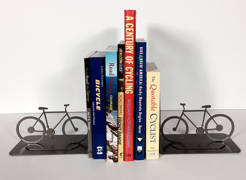 Hammered Bronze Finish Bicycle Book Ends