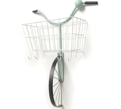 Turquois and white wall bike