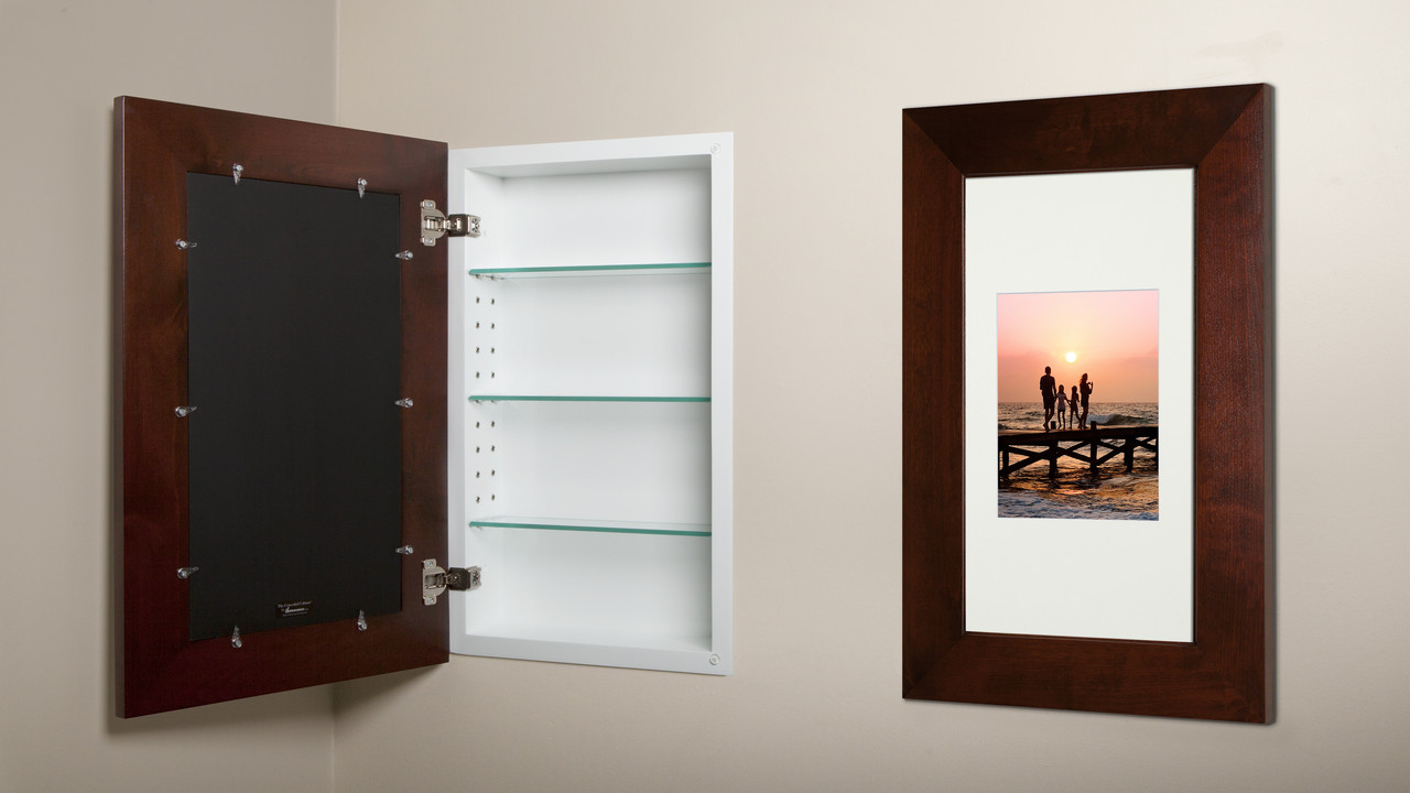 Extra Large Espresso Concealed Cabinet Recessed In Wall Medicine   22i  12328.1516409121 