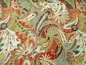 Discount Fabric Richloom Upholstery Drapery Reynard Coral Paisley Floral MM47 Discount Fabric Richloom Upholstery Drapery Reynard Coral Paisley Floral MM47