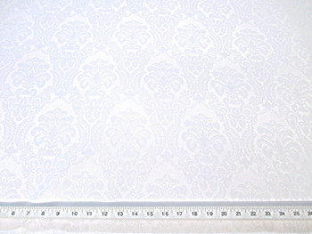Discount Fabric 72 inches wide Drapery Damask Jacquard Floral White DR47 Discount Fabric 72 inches wide Drapery Damask Jacquard Floral White DR47
