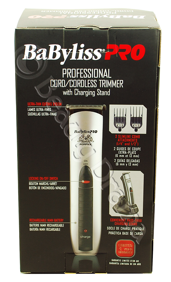 BaByliss PRO FORFEX Professional Cord/Cordless Trimmer with Charging Stand 780