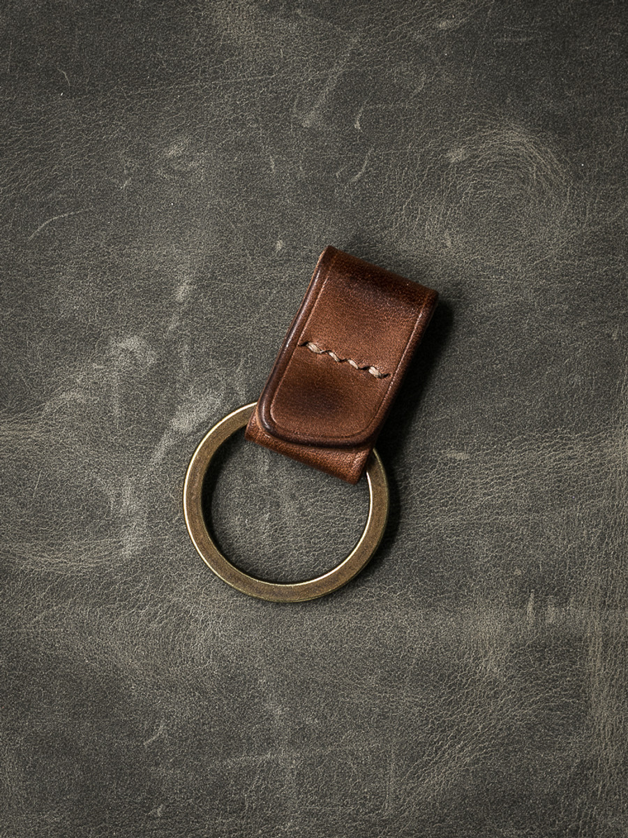 "Guardian" Russet Vintage Tan Handmade Leather Key Fob