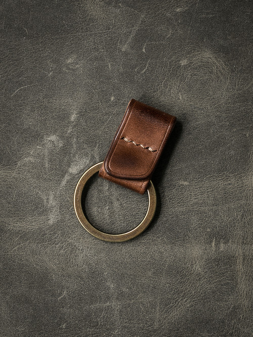 "Guardian" Russet Vintage Tan Handmade Leather Key Fob