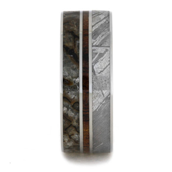 9 mm Titanium with Dinosaur Bone, KOA Wood, and Gibeon Meteorite - D696M 9 mm Titanium with Dinosaur Bone, KOA Wood, and Gibeon Meteorite - D696M