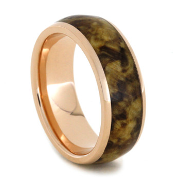 8 mm - 14 kt. Rose Gold & Black Ash Burl Wood Inlay - BRG974M 8 mm - 14 kt. Rose Gold & Black Ash Burl Wood Inlay - BRG974M