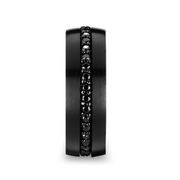 8 mm Black Tungsten with Black Sapphires - V471TR 8 mm Black Tungsten with Black Sapphires - V471TR