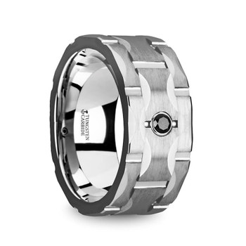 10 mm Tungsten Band with Black Diamond - S420TR 10 mm Tungsten Band with Black Diamond - S420TR