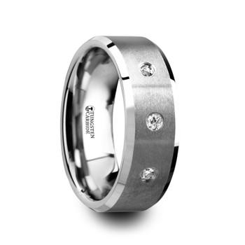 8 mm Tungsten Band with Diamonds - S285TR 8 mm Tungsten Band with Diamonds - S285TR