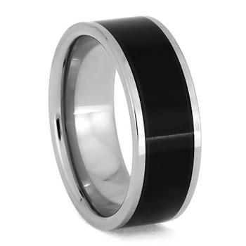 8 mm Unique Mens Wedding Bands - Vinyl LP Record Inlay - V838M 8 mm Unique Mens Wedding Bands - Vinyl LP Record Inlay - V838M