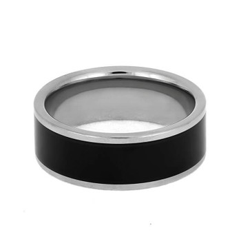 8 mm Unique Mens Wedding Bands - Vinyl LP Record Inlay - V838M 8 mm Unique Mens Wedding Bands - Vinyl LP Record Inlay - V838M