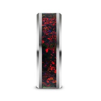 8 mm Tungsten Black/Red Opal Band - H949TR 8 mm Tungsten Black/Red Opal Band - H949TR