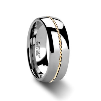 8 mm Tungsten/Gold Wedding Band - G367TR 8 mm Tungsten/Gold Wedding Band - G367TR