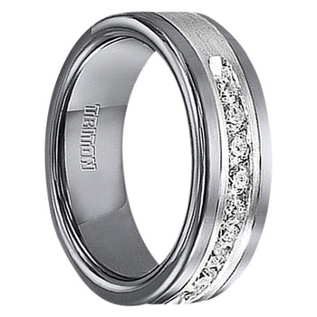 1/2 cwt Diamond Unique Mens Wedding Bands in Sterling Silver - Tungsten - A388C 1/2 cwt Diamond Unique Mens Wedding Bands in Sterling Silver - Tungsten - A388C