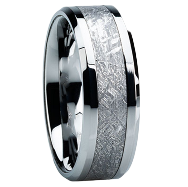 8mm Tungsten Carbide With Antler Inlay C121m At Mwb 8 Mm Anium Mens Wedding Bands With Meteorite H119m
