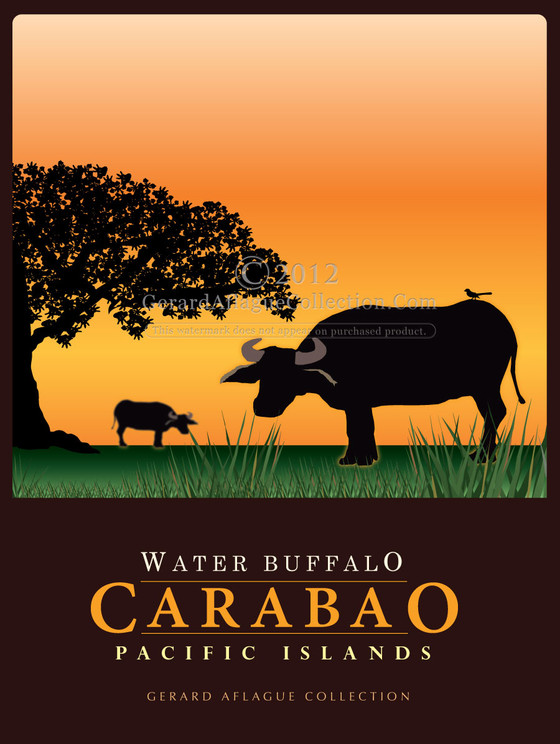 Guam Gifts Guam Art Water Buffalo Karabao Illustration Gerard