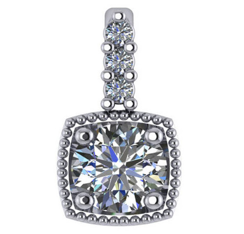 Flawless .50 Carat Round Cubic Zirconia in Solid 14 Karat Gold