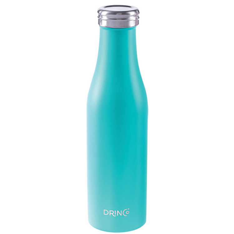 Drinco Vacuum Insulated Stainless Steel Water Bottle, Double Wall, Triple Insulated, Wave, Leak Proof, Powder Coated, 18/8 Grade, Slim Stainless Steel Water Bottle,17oz
