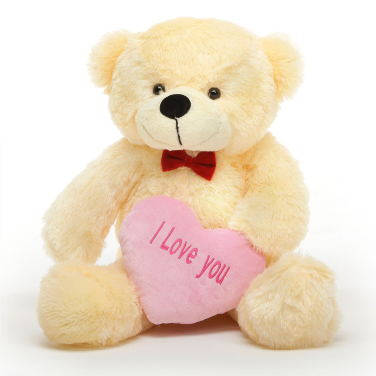 cozy l cuddles 30 vanilla teddy bear w i love you heart giant