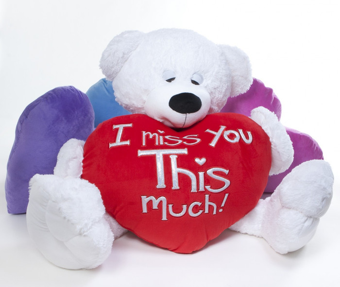 4 1/2 ft Paw Mittens - Unique Valentine's Day Teddy Bear with Heart - I Miss You I Love You THIS