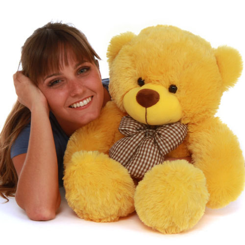 yellow big teddy bear